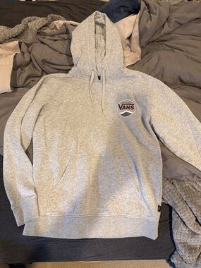 Vans Light Gray Pullover Hoodie with Chest logo